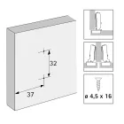 HETTICH 9313860 keresztalakú szerelőtalp Novisys D=0 csavar