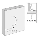 HETTICH 9313885 keresztalakú szerelőtalp Novisys D=3 csavar