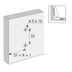 HETTICH 9313874 keresztalakú szerelőtalp Novisys D=1,5 eurocsavar