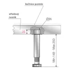 Az ágy középső tartójának állítható támasztólába 148-250 mm