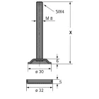 HETTICH 9318259 állító csavar alapzati lábazathoz M8/70