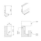 TULIP Gola ajtó J profil 4,1m sötét arany csiszolt