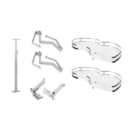 StrongWire sarokpolcok csillapítással classic 450mm jobbra-fehér aljjal/krómozot