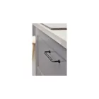 Fogantyú Furnipart LOUNGE  160mm, fém-bőr, fekete matt - fekete