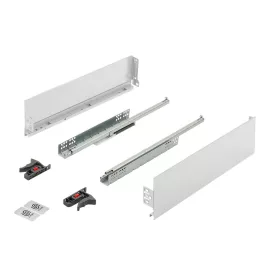   K-StrongMini fiók 121/450 mm, csillapított részleges kihúzású fióksínnel 25 kg, fehér
