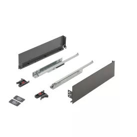   K-StrongMini fiók 121/450mm, csillapított részleges kihúzású fióksínnel 25kg, szürke
