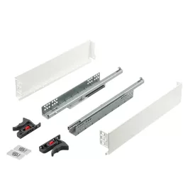   K-StrongMini fiók 89/450mm, csillapított teljes kihúzású fióksínnel 30kg, fehér