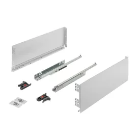   K-StrongMini fiók 185/500mm, csillapított teljes kihúzású fióksínnel 30kg, fehér