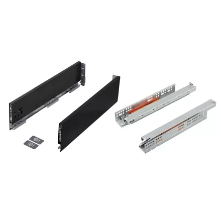 K-StrongMax 18 PUSH fiókvasalat H121/450mm, fekete