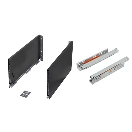 K-StrongMax 18 PUSH fiókvasalat H249/450mm, fekete