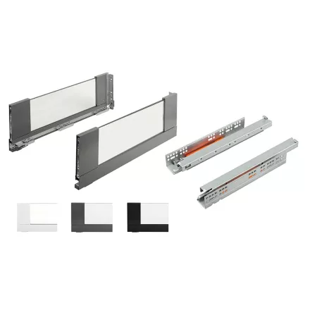 K-StrongMax 16 PUSH fiókvasalat H185/500mm üveg oldalfal, szürke