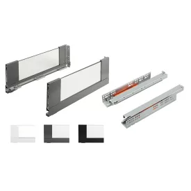   K-StrongMax 16 PUSH fiókvasalat H185/550mm üveg oldalfal, szürke