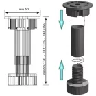 StrongLegs állítható bútorláb AP001, 150Rmm