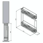 VIBO dupla kosár oldalsó 150mm csillapítással balos