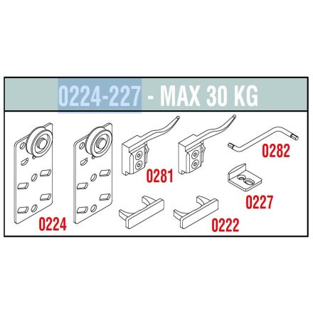 SISCO 224-227 vasalat szett 1 ajtószárny 30kg