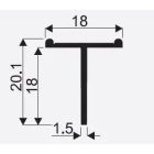 SEVROLL 01373összekötő profil T Decor 3m ezüst