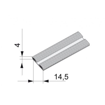 SEVROLL támfalas kefe becsúsztatható 14x4mm szürke