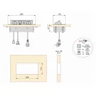 Konnektor Atom, felbillenő HDMI, alumínium - 265x118x67mm