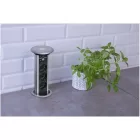 Konnektor Liftbox automata felhúzható 3-as + 2 USB, alu
