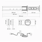 Konnektor Liftbox automata felhúzható 3-as + 2 USB, fekete