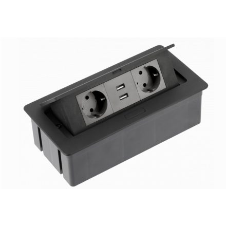 Konnektor felbillenő 2+2 USB, GTV, fekete, 240x120x73mm