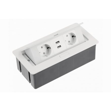 Konnektor felbillenő 2+2 USB, GTV, fehér, 240x120x73mm