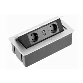 Konnektor felbillenő 2+2 USB, GTV, alu, 240x120x73mm
