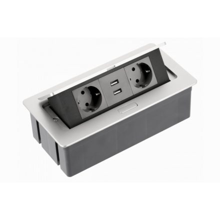 Konnektor felbillenő 2+2 USB, GTV, alu, 240x120x73mm