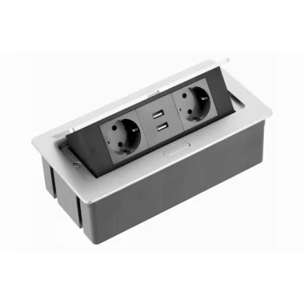 Konnektor felbillenő 2+2 USB, GTV, alu, 240x120x73mm