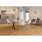 Design asztalláb, szögletes X, fekete matt 720mm