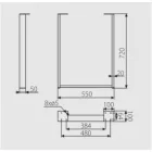 Design asztalláb, szögletes U, fekete matt 720mm