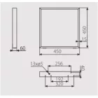 Design asztalláb, szögletes négyszög forma, fekete matt 450mm