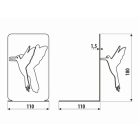 Könyvtámasz 3D kolibri minta, jobbos, fekete matt