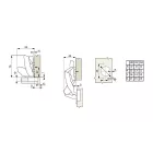 Riex NC70 155°-os ráütődő kivetőpánt, rápattintós, nyomásra nyíló