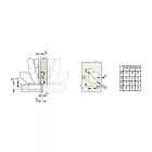 Riex VT24/VT14 akasztórúdtartó, kerekített rúdhoz, 2 csapos, 30x15 mm, króm