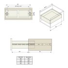 Riex NB17 golyós fióksín, részleges kihúzású, 10 kg, H17, 1.0*1.0 mm, 342 mm