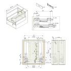 Riex NX40 2 db-os magasító korlát készlet hátsó tartóval, kör keresztmetszetű, 204/500 mm, szürke