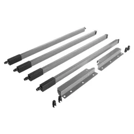   Riex NX40 4 db-os magasító korlát készlet hátsó tartóval, szögl. keresztmetszetű, 204/550 mm, szürke