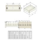 Riex NB55 golyós fióksín, teljes kihúzású, 45kg/41 kg, H45, 1.2*1.2*1.5 mm, 700 mm