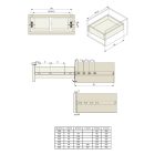 Riex NB51 golyós fióksín, teljes kihúzású, nyomásra nyíló, 35kg/26 kg, H45, 1.0*1.0*1.2 mm, 350 mm