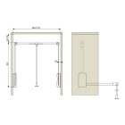 RIEX VT43 ruhalift, 10kg, 890 - 1210mm, eloxált alumínium|ezüst