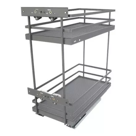 Riex GD58 alsó drótkosár, tömör fenék, teljes kihúzású rejtett fióksín, W300 mm, sötétszürke