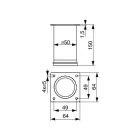 Riex GS28 bútorláb D50, H150, rozsdamentes acél utánzat