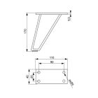 Riex GS46 bútorláb H170, matt fekete