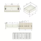 Riex NB48 golyós fióksín, teljes kihúzású, csillapítással, 30kg/16 kg, H45, 1.0*1.0*1.2 mm, 300 mm