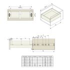 Riex NB48 golyós fióksín, teljes kihúzású, csillapítással, 30kg/22 kg, H45, 1.0*1.0*1.2 mm, 350 mm