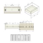 Riex NB35 golyós fióksín, teljes kihúzású, 25kg/21 kg, H35, 0.8*0.8*0.8 mm, 400 mm