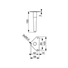 Riex GA77 bútorláb D22, H150, matt fekete