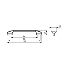 Citterio Giulio XR05 fogantyú, 96 mm, natúr bronz