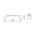 Citterio Giulio XR28 fogantyú, 96 mm, matt bronz / porcelán
